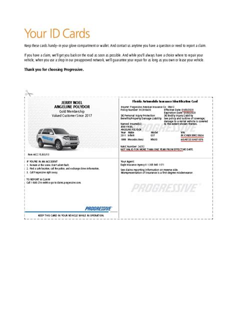 Image result for Progressive Insurance Card
