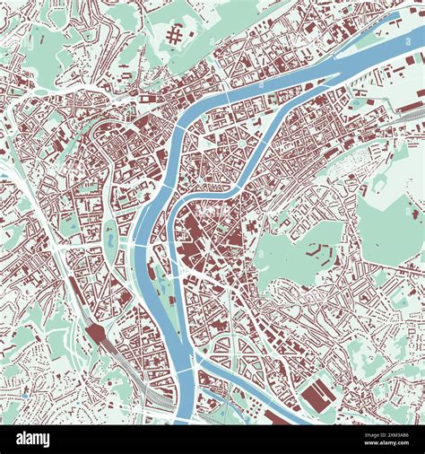 Liege map, Belgium. City map, vector streetmap with buildings and roads, parks and rivers Stock ...