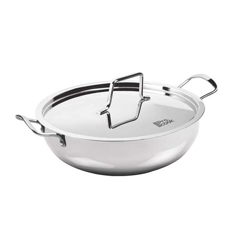 Buy Milton Pro Cook Stainless Steel Kadhai with Lid, 22 cm / 2.3 Litre ...