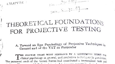 Theoretical Foundations for Projective Testing: TAT Insights - Studocu