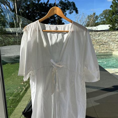 tie up cute beach cover up that fits a small and... - Depop