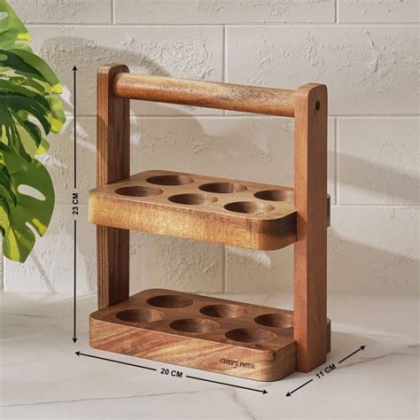 Buy Chefs Pride Jepson Acacia Wood 2-Tier Egg Holder - Brown from Home ...
