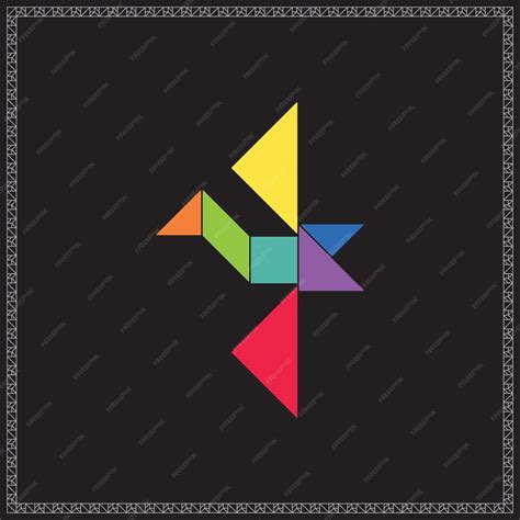 Tangram puzzle bird vector colorful geometric illustration | Premium Vector