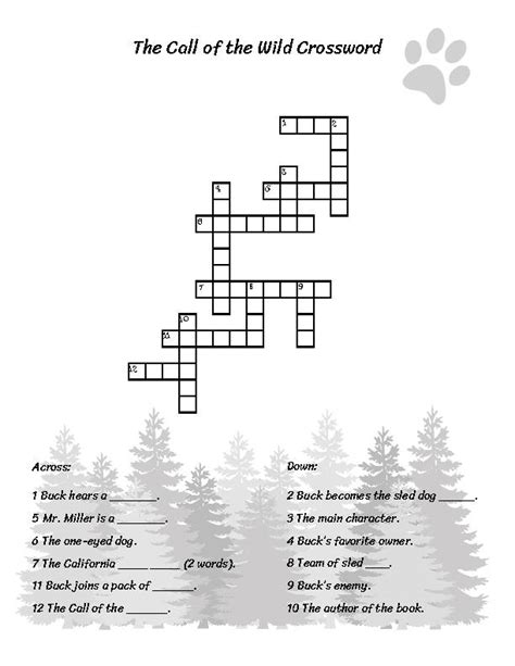 The Call of the Wild Crossword Puzzle - Classful