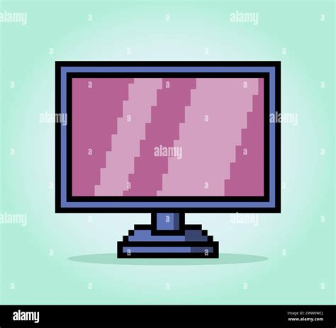 8 Bit Pixel modern Television in Vector Illustration for Game Assets ...