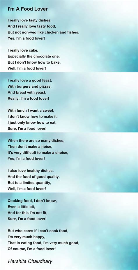 Couplet Poems About Food