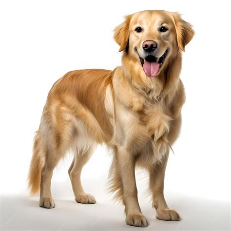 Golden haired dog full body picture in the style of photorealistic ...