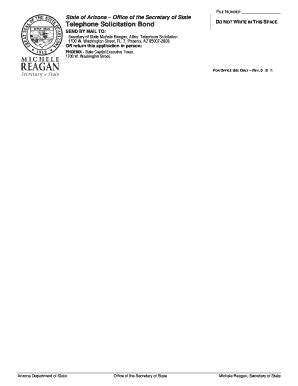 Fillable Online azsos Telephone Solicitation Bond Fax Email Print ...