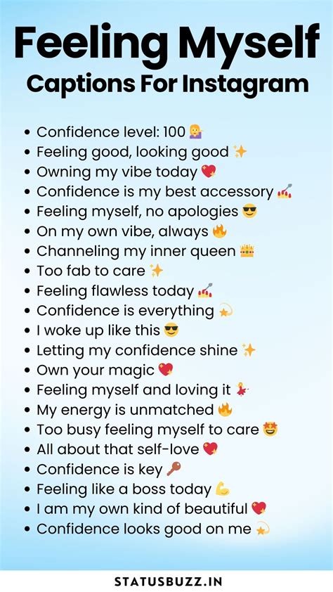 200+ Feeling Myself Captions For Instagram - StatusBuzz