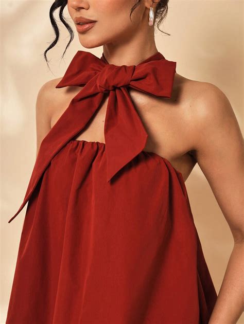 Hemily Savi Vestido de burbuja liso de diseñador para mujer con correa ...