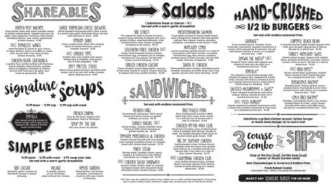 Max & Erma's menu in Middleburg Heights, Ohio, USA