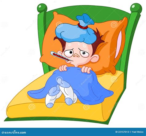 Sick kid stock vector. Illustration of childhood, influenza - 22157013