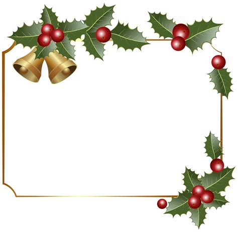 Christmas Border Decor with Bells PNG Clipart Image | Gallery ...