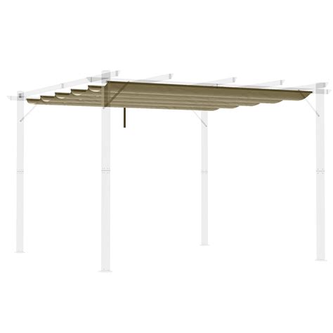 Buy Outsunny Retractable Pergola Shade Cover, Replacement Canopy Fabric ...