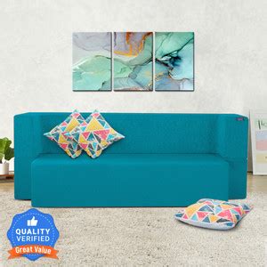 Fresh Up Jute Fabric 72x36x14 Inches with 3 Cushion 3 Seater Double ...