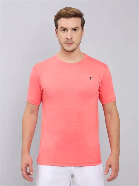 Men Slim Fit Crew Neck T-shirt with Double Cool