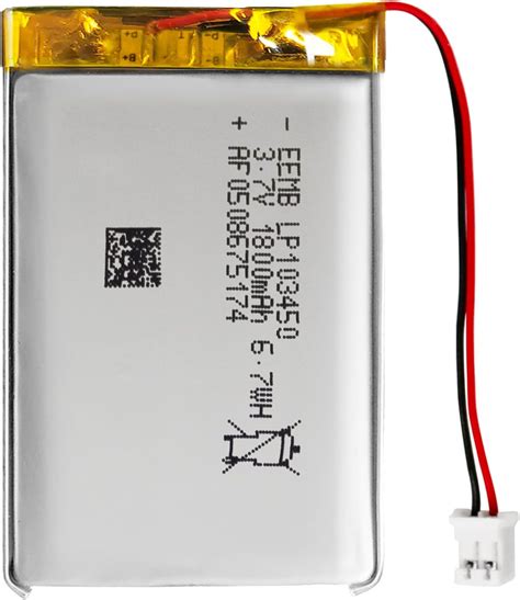 EEMB Lithium Polymer Battery 3.7V 1800mAh 103450 Lipo Rechargeable ...