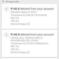 National Highways Authority Of India [NHAI] — Toll charges deducted ...