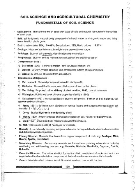 Fundamentals of Soil Science - Short Notes