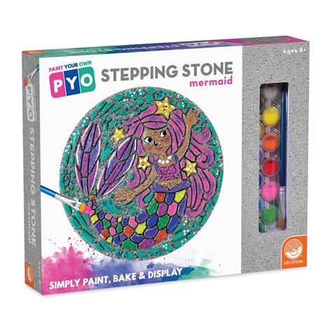MindWare Paint Your Own Stepping Stone: Mermaid, Weather Resistant ...