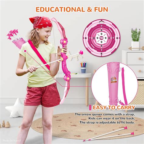 Buy Bow and Arrow Toys with LED Light Up Archery, Birthday Gift for ...
