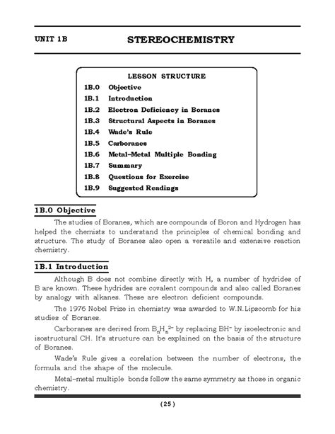 Stereochemistry of Boranes and Carboranes (CHEM 101: Lesson Notes ...