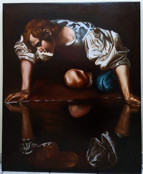 Oil Painting After Caravaggio: Narcissus / Gothic | Etsy