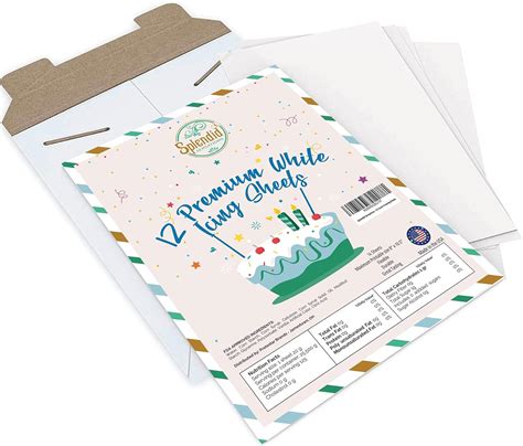 SPLENDID SENSATIONS 12 Ct Edible Paper for Cakes Printable, Icing ...
