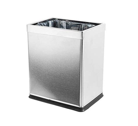 Silver Stainless Steel 10 L Open Top Trash Can
