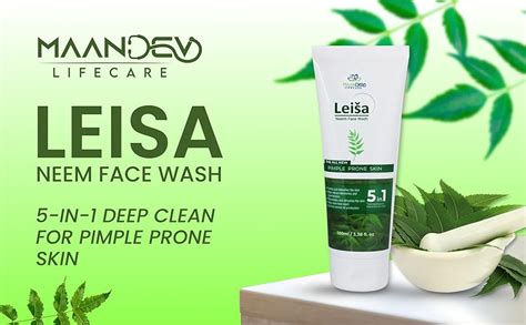 Maandev Lifecare Leisa Neem Face Wash | 5-in-1 Deep Clean Formula for ...