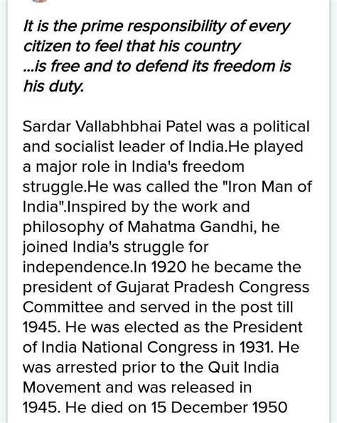 Essay on Sardar Vallabhbhai Patel vs India Freedom Struggle in english ...