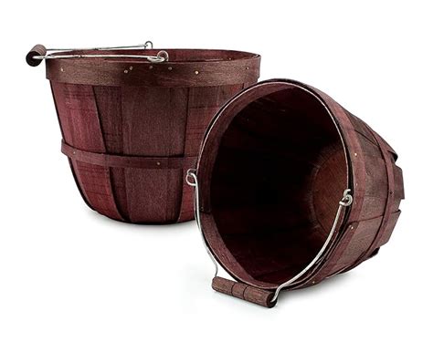 Cornucopia Brands Round Wooden Baskets (2-Pack, Dark Brown); Wood Fruit ...