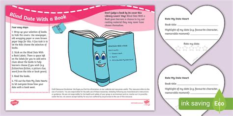 Blind Date With a Book Activity and Labels