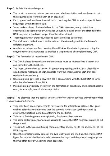 Basic Genetic Engineering GCSE Science OCR 的图像结果