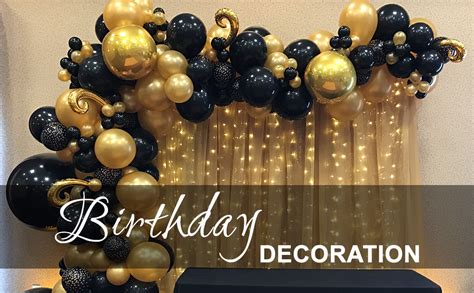 Party Hour Happy Birthday Foil Metallic Balloons Banners (Gold) with 24 ...