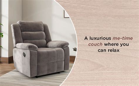 Nilkamal Sierra Velvet Fabric Manual Recliner | 1 Seater Sofa | Single ...