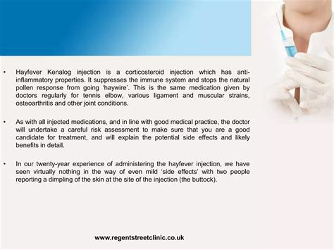 Kenalog Hay Fever Injection | PPTX | Allergies | Diseases and Conditions