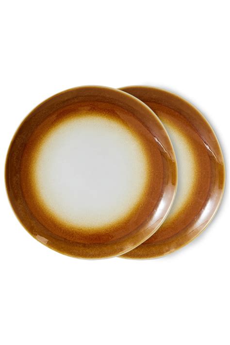 HKLIVING Bord 70s ceramics: dinner plates, supernova (set of 2) - kklup