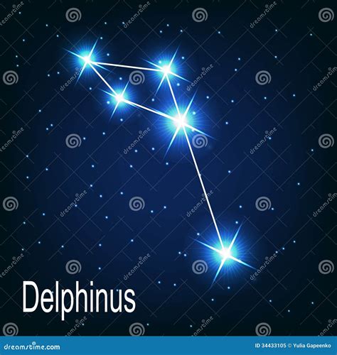 Delphinus Star Constellation, Dolphin Constellation Stock Photography ...