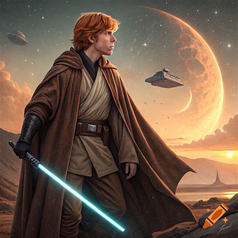 Young Obi-Wan Kenobi in Jedi robes with a lightsaber, in Akira Toriyama ...