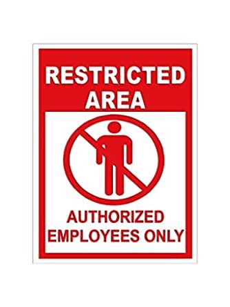 999Store office supplies sunboard restricted area sticker signage sign ...
