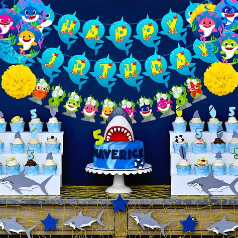 Buy Party Propz Baby Shark Theme Birthday Decorations -39Pcs Combo Set ...