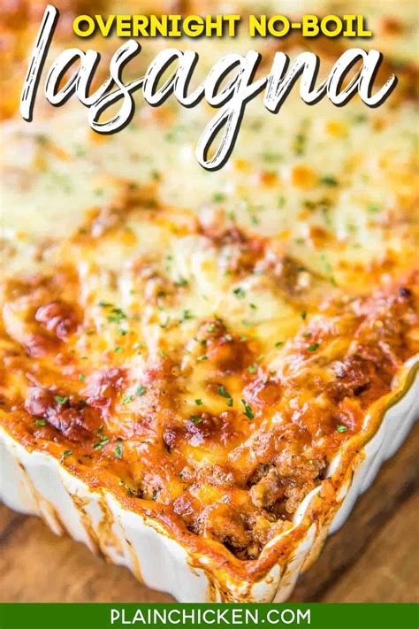 Overnight No-Boil Lasagna - Plain Chicken