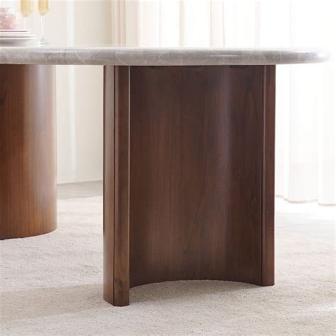 Buy Pristyn Marble Top 6-Seater Dining Set with Chairs - Brown from ...