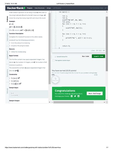 Image result for Left Rotation HackerRank Solution C