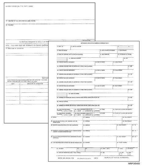Dependency Application/Record of Emergency Data (page 2), NAVPERS 1070/602