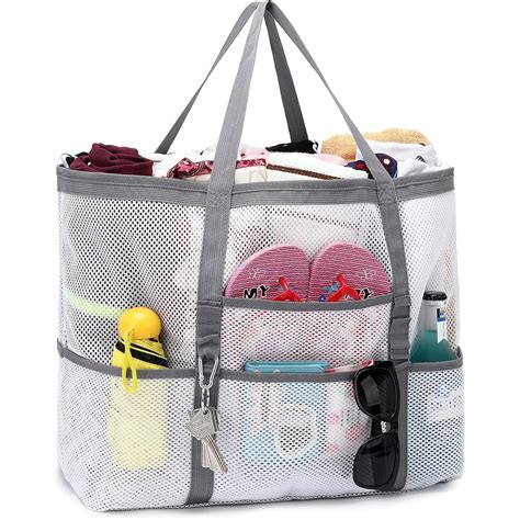 Lzyawe Mesh Beach Bags for Women Vacation Beach Toy Bag Swimming Bag ...