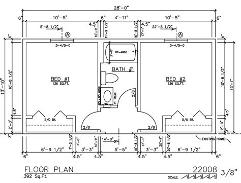 2 Bedroom Addition Floor Plans Home Addition Plan 5177