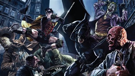 Batman vs Villains: Epic HD Wallpaper Featuring DC Comics Characters