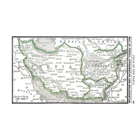 Historic Map - Persia Afghanistan Balochistan - Alden 1886 - 35.24 x 2 – Maps of the past